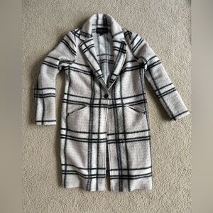 Black and Cream Checkered Coat